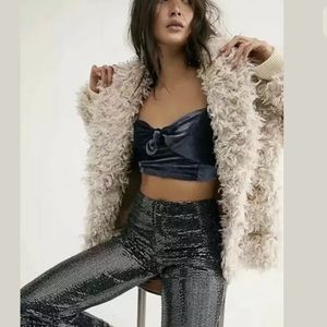 Free People Nicole Teddy Sherpa Shaggy Jacket